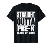 Straight Outta Pre-k School Class 2026 Graduation Funny Maglietta