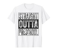 Straight Outta Preschool Class of 2026 Graduate Funny Maglietta