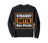 Straight Outta Sao Paulo Brasile Retro Distressed Vintage Fun Felpa