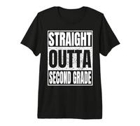 Straight Outta Second Grade Senior Graduation Tee 2nd Grade Maglietta Premium