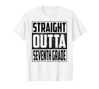 Straight Outta Seventh Grade School Graduate 2026 7th Grade Maglietta