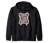 Straight Outta Shape divertente palestra allenamento pilates donne ragazze Felpa con Cappuccio