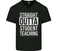 Straight Outta Student Teaching Insegnante Uomo V-Neck Maglietta In Cotone