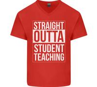 Straight Outta Student Teaching Insegnante Uomo V-Neck Maglietta In Cotone