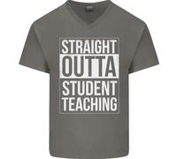 Straight Outta Student Teaching Insegnante Uomo V-Neck Maglietta In Cotone