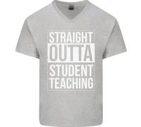Straight Outta Student Teaching Insegnante Uomo V-Neck Maglietta In Cotone
