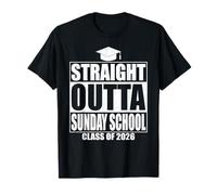 Straight Outta Sunday School Graduation Class 2026 Graduate Maglietta