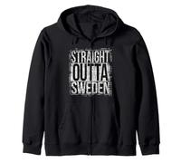 Straight Outta Svezia con Sguardo Grungy Felpa con Cappuccio
