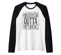 Straight Outta Svezia con Sguardo Grungy Maglia con Maniche Raglan
