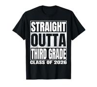 Straight Outta Third Grade Graduate Class of 2026 3rd Grade Maglietta