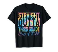 Straight Outta Third Grade Graduate Funny 2026 Third Grade Maglietta