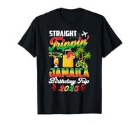 Straight Trippin' Jamaica Vacation 2025 Compleanno Viaggio in Famiglia Maglietta