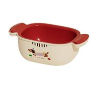Strainers and Colanders, Nesting Kitchen Drain Bowl, Large Capacity Strainer with 11 X 9 Inches Size, Food Prep Basin for Pasta, Salad, Veggies, Fruit, Noodles Cooking, Green Red