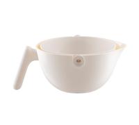 Strainers Kitchen, Multifunctional Drainer Basket, 11,77 x 8,86 x 4,65 pollici, doppio strato rotante Design, frutta vegetable Washing Bowl for Home Cooking and Meal Prep, White