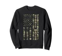 Strait Watch USA American Flag Camouflage Distressed Style Felpa