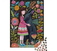 Strana creatura e bambina,Puzzle Per Adulti 70x50cm/1000pcs,Giochi Di Sfida