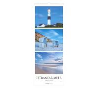 Strand & Meer Triplets 2027: Streifenkalender 25x69 cm mit 3 maritimen Motiven pro Monat, Hochformat und Spiralbindung