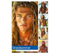 Strandsommer. Männer. Coole Typen am Meer (Wandkalender 2026 DIN A2 hoch), CALVENDO Monatskalender: Sonnenbräune, Meeresbrise und schöne Jungs an Stränden