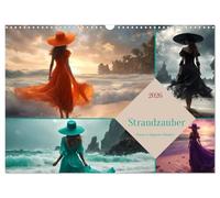Strandzauber- Frauen in eleganten Kleidern (Wandkalender 2026 DIN A3 quer), CALVENDO Monatskalender: Ein Kalender, der die Anmut und Schönheit von Frauen am Strand in harmonischen Farben einfängt