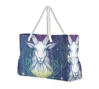 Strange Capricorn Borsa tote robusta a prova di sabbia con tasche laterali Borsa per weekender per spiaggia, scuola e lavoro