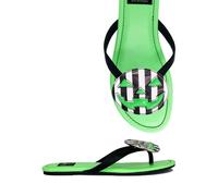 Strange Cvlt Culto YRU Jack O Lanterna Verde Zucca Gotico a Righe Sandali Scarpe