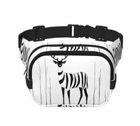 Strange Deer Fitness borsa a tracolla da viaggio, alla moda e casual, marsupio quadrato a doppio strato, nero, taglia unica, Nero, One Size