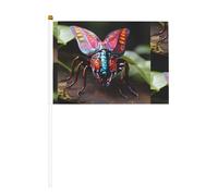 Strange Insects - Bandiera a mano stampata su entrambi i lati, 14 x 20,8 cm, adatta per attività di squadra di tifo