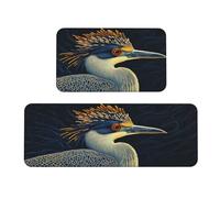 Strange Little Bird Tappeto imbottito da cucina set di 2 tappetini comodi per la decorazione della casa, tappetini da cucina per pavimento antiscivolo lavabili, lavanderia 43 x 119 cm + 43 x 76 cm