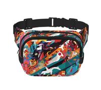 Strange Watercolor Fitness borsa a tracolla da viaggio, alla moda e casual, marsupio quadrato a doppio strato, nero, taglia unica, Nero, One Size