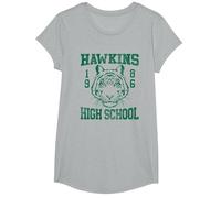 Stranger Things 1986 Hawkins High School Maglietta, Ragazze, Grigio Melange, XS
