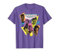 Stranger Things 4 Lucas, Max, Dustin, Eleven, Mike Maglietta, Uomo, Viola mélange, 3XL