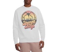 Stranger Things 80'S Sunset Mindflayer Group Felpa Unisex, Bianco, S
