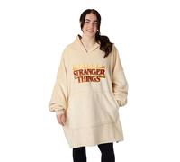 Stranger Things Adulti Felpa con Cappuccio Coperta indossabile | Loungewear Oversize in Pile Color Crema da Uomo e Donna | Classico e Fodera Stampata | Pigiameria Netflix Serie Merchandise Regalo