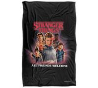 Stranger Things All Friends Welcome Poster Coperta super morbida al tatto setoso - 91 x 147 cm