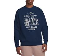 Stranger Things Beam Me Up Unisex Sweatshirt, Navy, Medium