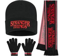 Stranger Things Berretto, Guanti Invernali e Sciarpa Set Ragazzo e Adolescenti, 3 Pz Lavorato Maglia Accessori Invernali