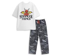 Stranger Things Bianco Logo Pigiama a maniche corte a gamba lunga Uomini