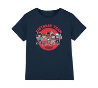 Stranger Things Birthday Team Cartoon Kids T Shirt, Navy, 7-8