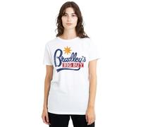 Stranger Things Bradley'S Big Buy Logo Ladies T Shirt, White, X-Large