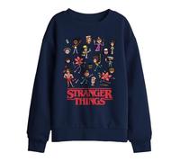 Stranger Things Cartoon Characters Felpa Bambini, Navy, 5-6 A
