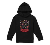Stranger Things Cartoon Characters Youth Kids Boy Girls Pull-Over Hoodie, Nero, 9-11 A