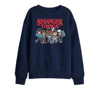 Stranger Things Cartoon Group - Felpa per Bambini, Colore Nero, 12-13