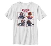 Stranger Things Cast Box Up Short Sleeve T-Shirt, Bianco, 116 Bambini e Ragazzi