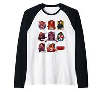 Stranger Things Character Badges Ufficialmente Autorizzato Maglia con Maniche Raglan