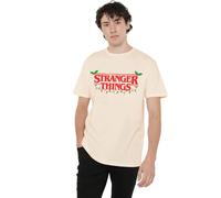Stranger Things Christmas Logo Unisex T Shirt, Natural, Medium