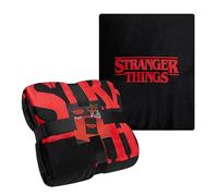 Stranger Things Coperta Pile Plaid Divano Morbida 130 x 150 cm Fluffy Blanket per Letto Singolo Hellfire Club Gadget Idea Regalo (Rosso)