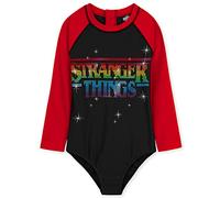 Stranger Things Costume Piscina Bambina Costume Intero 9-14 Anni Costume Bambina Mare Muta Nuoto Maniche Lunghe Costume da Bagno per Ragazze Gadget (Nero/Rosso, 9-10 Anni)