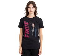 Stranger Things Eddie Neo Homage Ladies T Shirt, Black, Large