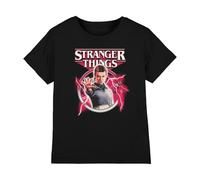 Stranger Things Eleven Lightning Poster Kids T Shirt, Black, 12-13