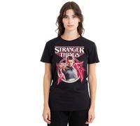 Stranger Things Eleven Lightning Poster Ladies T Shirt, Black, Small